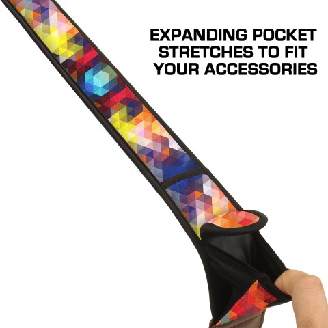 Adjustable Camera Strap w/ Cushioned Neoprene & Storage Pockets - Geometric