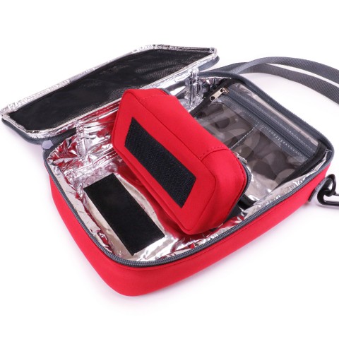 USA GEAR Insulated Medicine Carry Bag, Store Medicine and more - Red