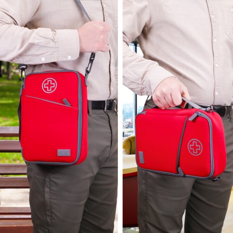 USA GEAR Insulated Medicine Carry Bag, Store Medicine and more - Red