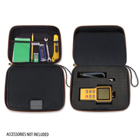 USA GEAR Manometer Case with Hard Resistant Exterior, Customizable Foam Interior - Black