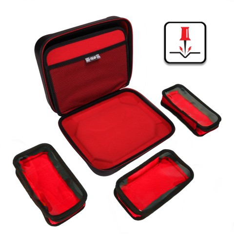 USA GEAR XL Hard Shell Dart Case, Dart Holder for 15 Darts & Accessories - Red - Red