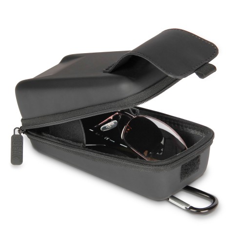 USA GEAR Hard Shell Glasses Case - Top Loading Rugged Hard Case with Belt  Loop - Black